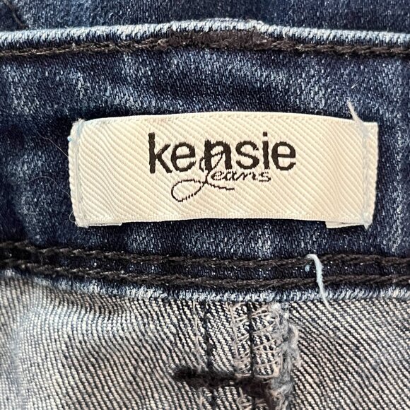 Kensie Jean Frayed Hem Shorts Size 14 32 High Waist Denim Cutoff Boho Trendy - Picture 5 of 7